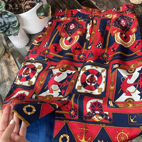 Nautical silk Talbots skirt - Picture 4 of 5